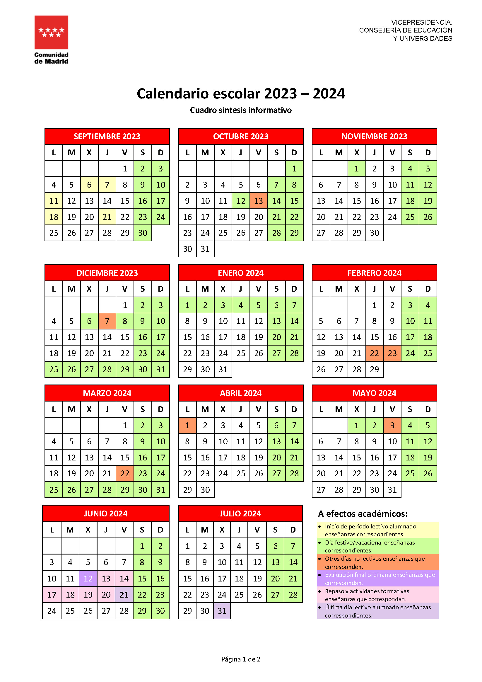 calendario escolar 1